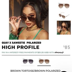 Quay + saweetie high profile polarized sunglasses